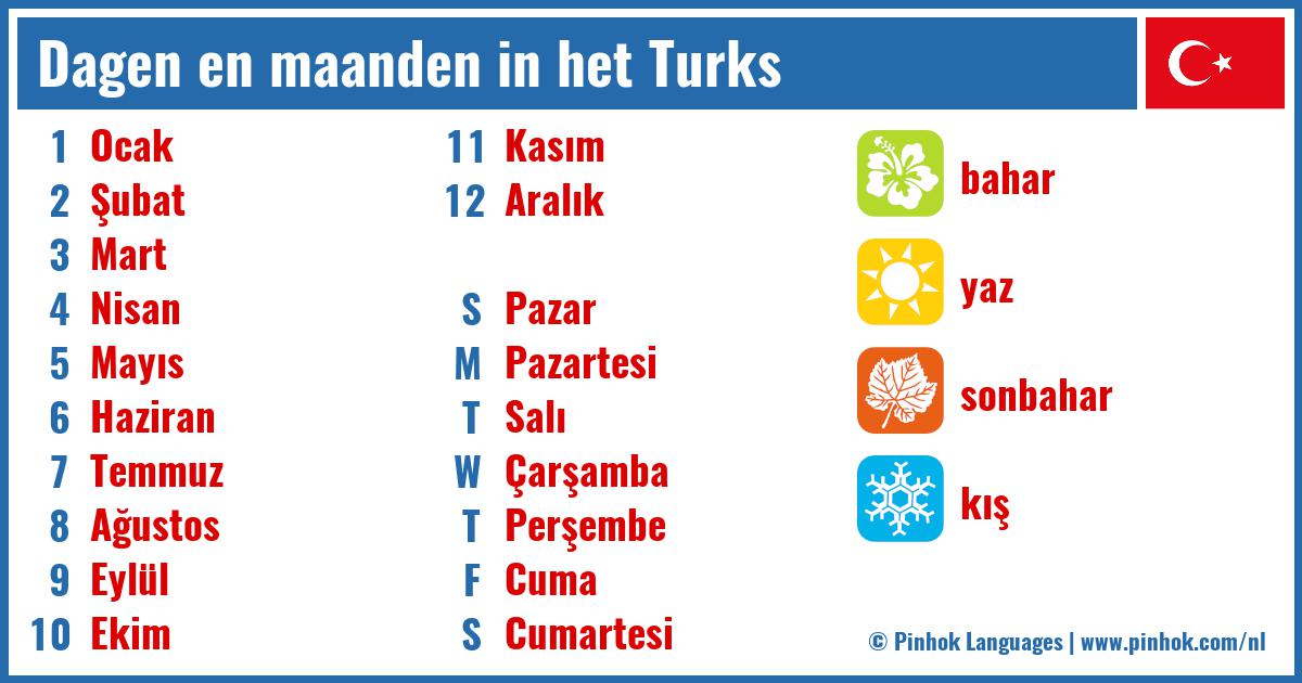 Dagen en maanden in het Turks