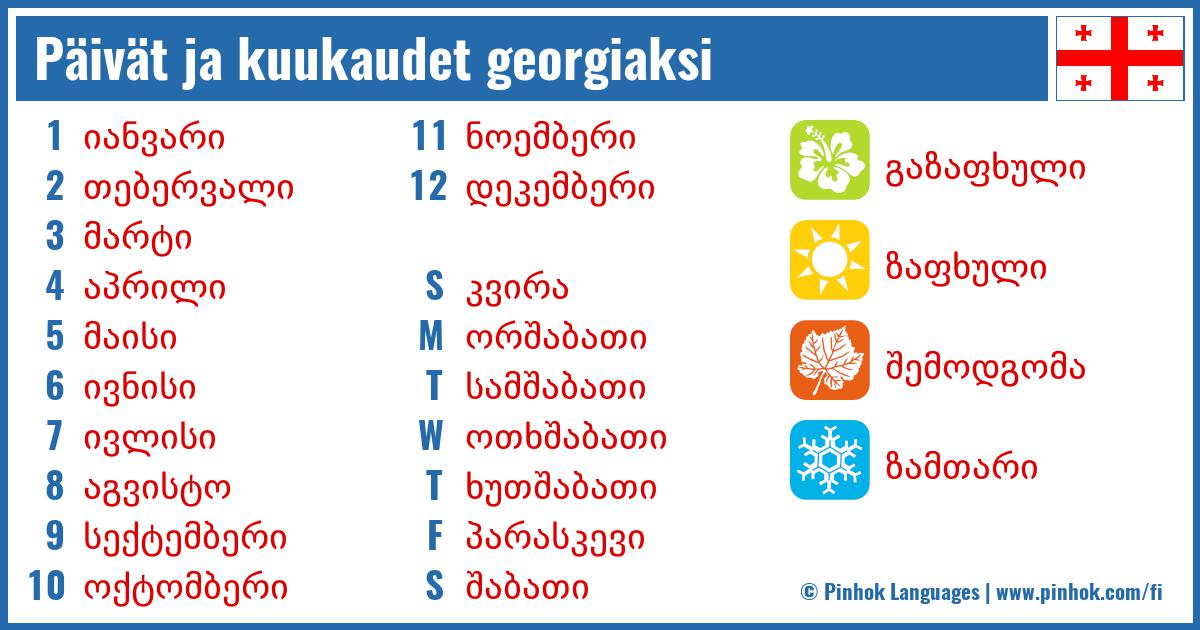 Päivät ja kuukaudet georgiaksi