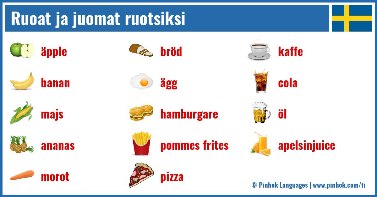 Ruoat ja juomat ruotsiksi