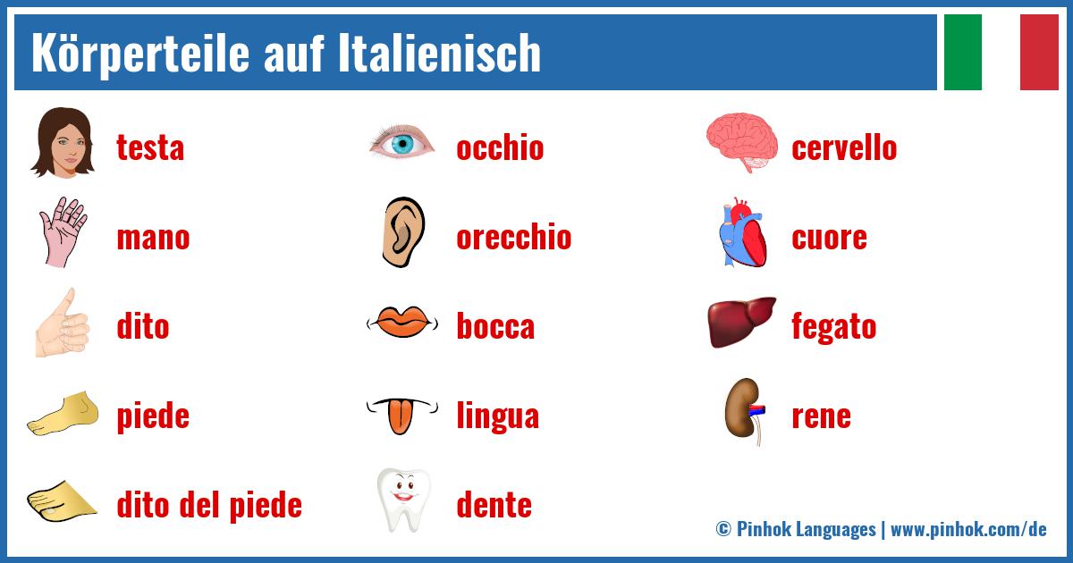 Körperteile auf Italienisch