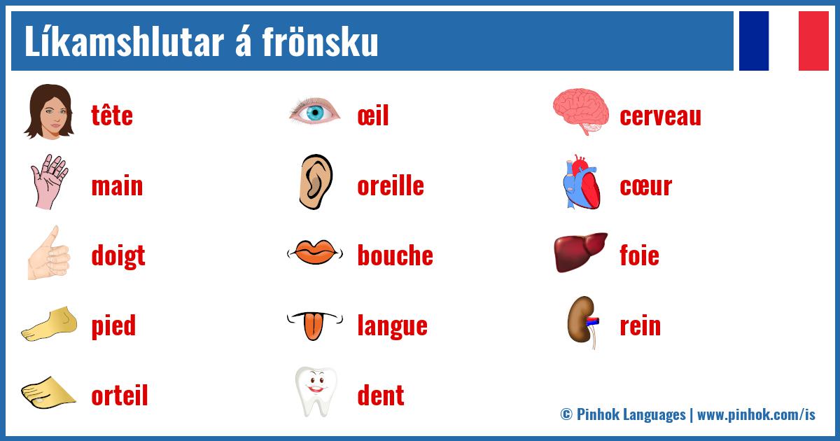 Líkamshlutar á frönsku