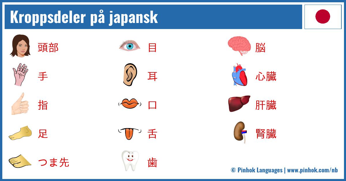 Kroppsdeler på japansk