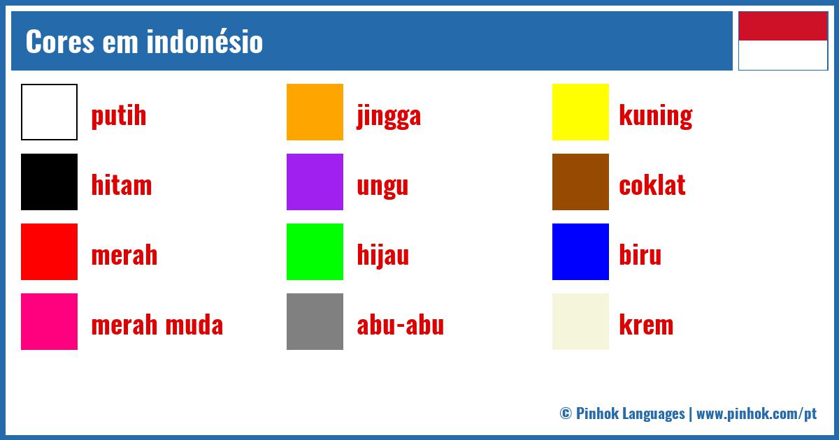 Cores em indonésio