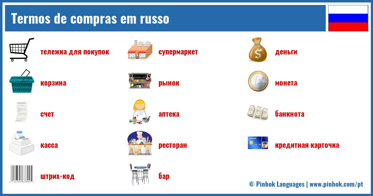 Termos de compras em russo