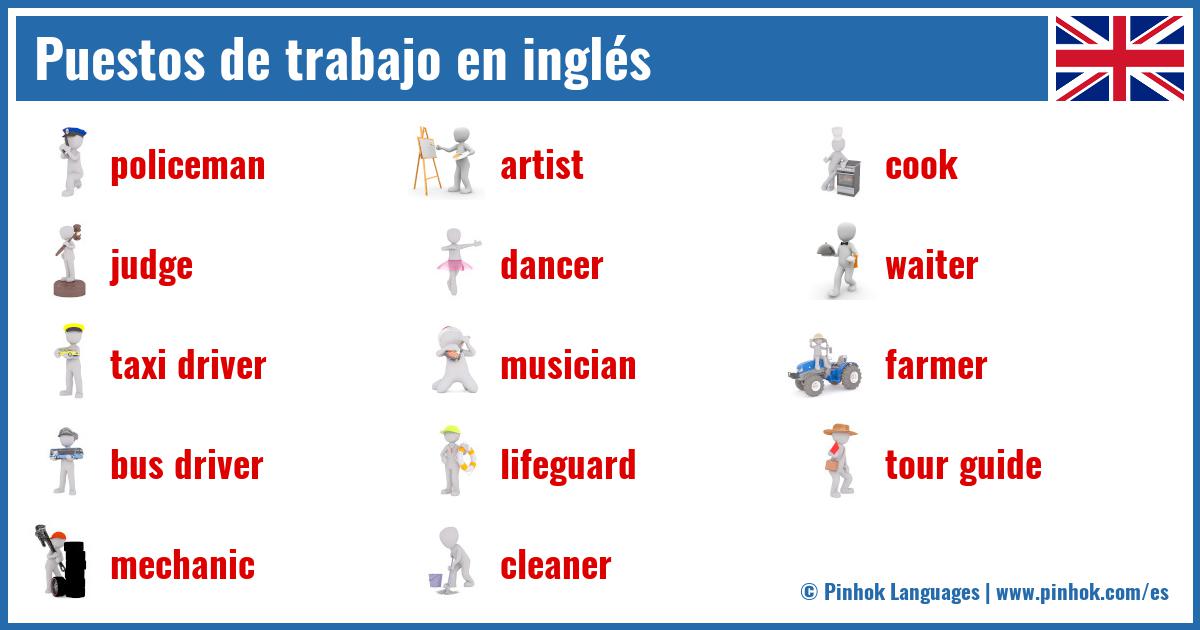 Puestos de trabajo en inglés