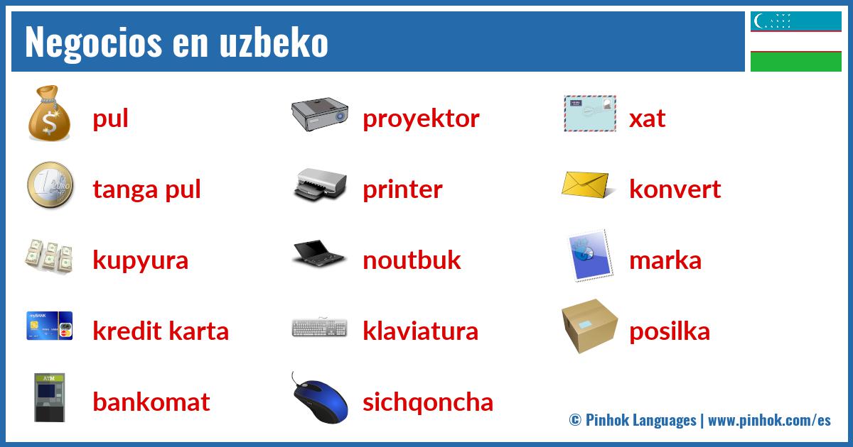 Negocios en uzbeko