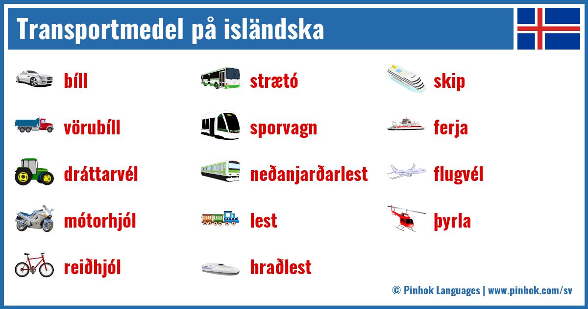 Transportmedel på isländska